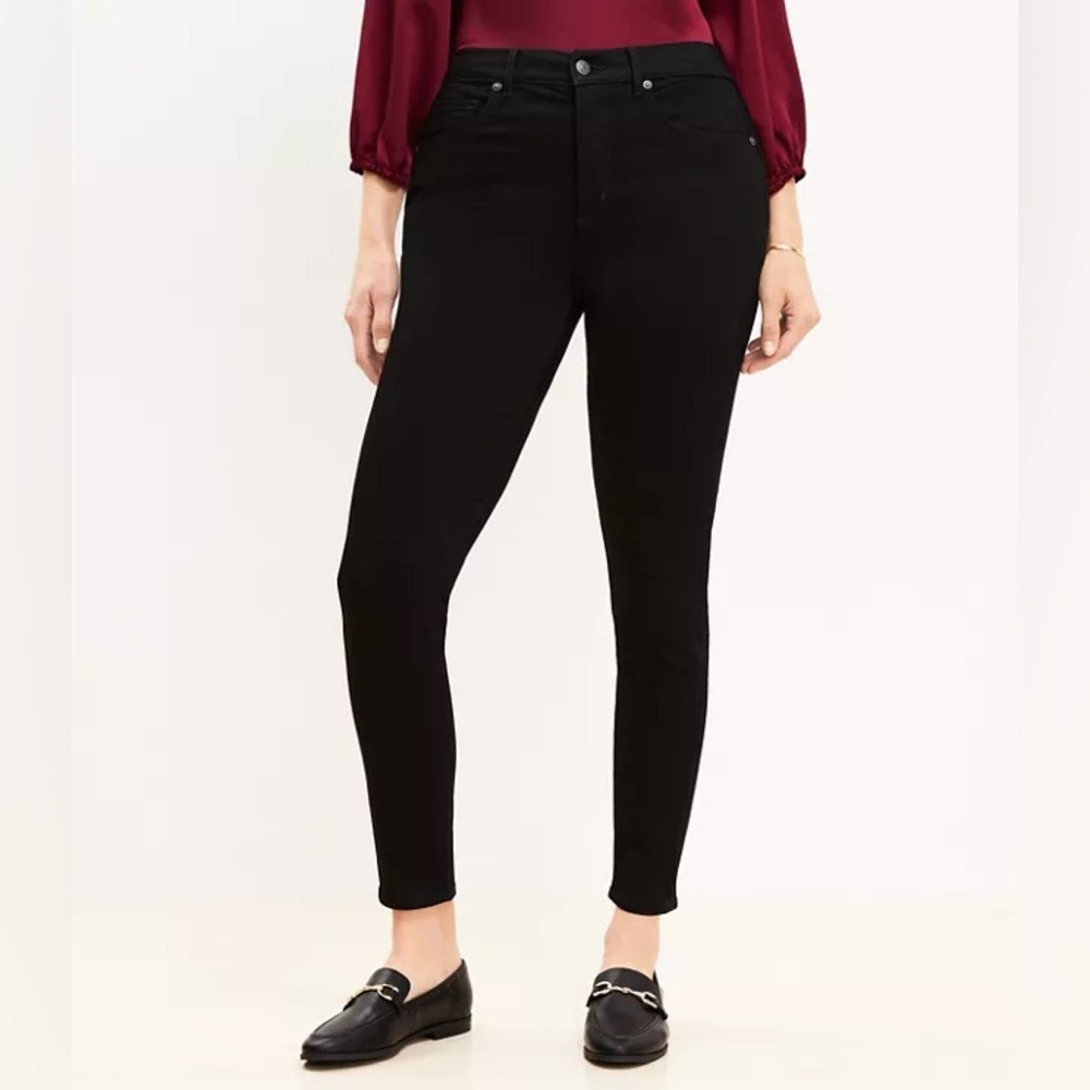 NWT Ann Taylor loft modern skinny black jeans 18T